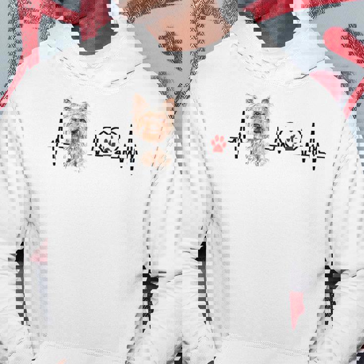 ヨークシャーテリア 心電図 ハートビート ハートライン 犬好き パーカー 面白い贈り物