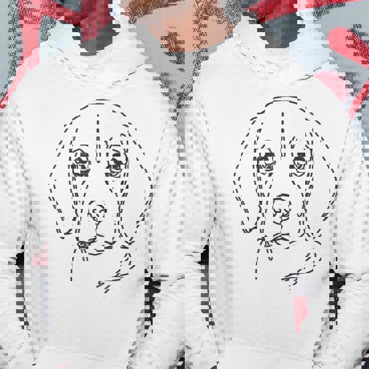 ラインアートお父さんママ犬-ビーグル パーカー 面白い贈り物