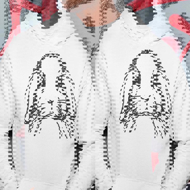 ラインアートダッドママラビット-ホーランドロップ パーカー 面白い贈り物