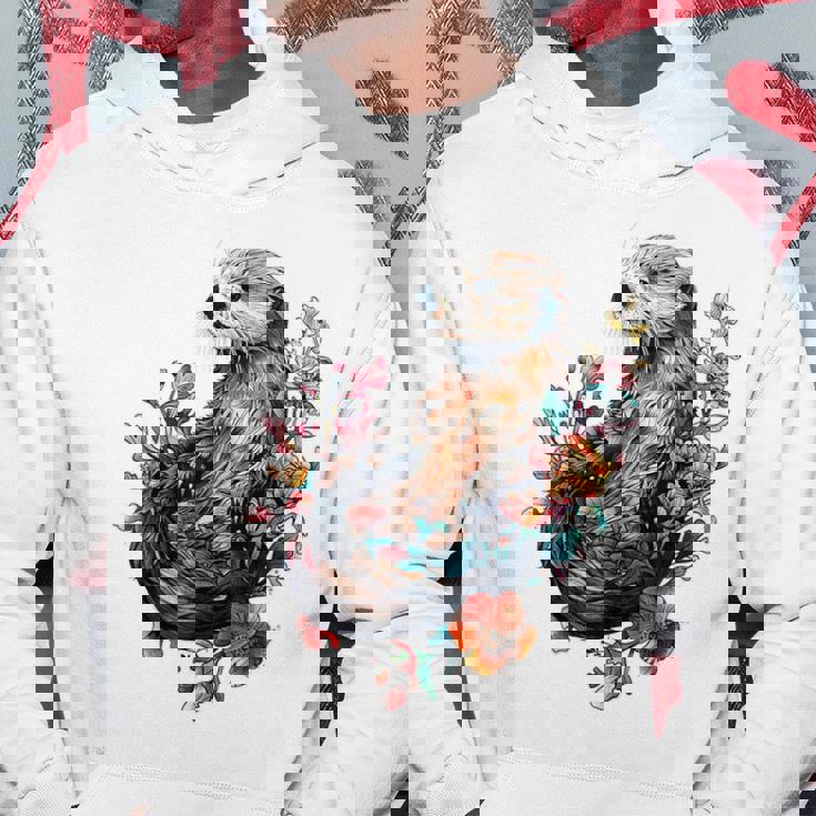 ラッコ フローラルアクセント パーカー 面白い贈り物