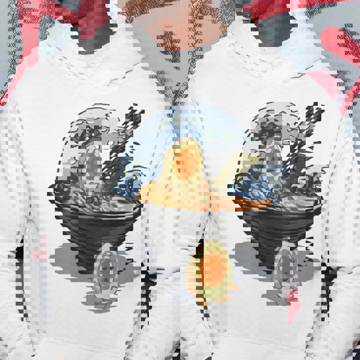 ラーメン 海 波 寝ぼける たまご パーカー 面白い贈り物