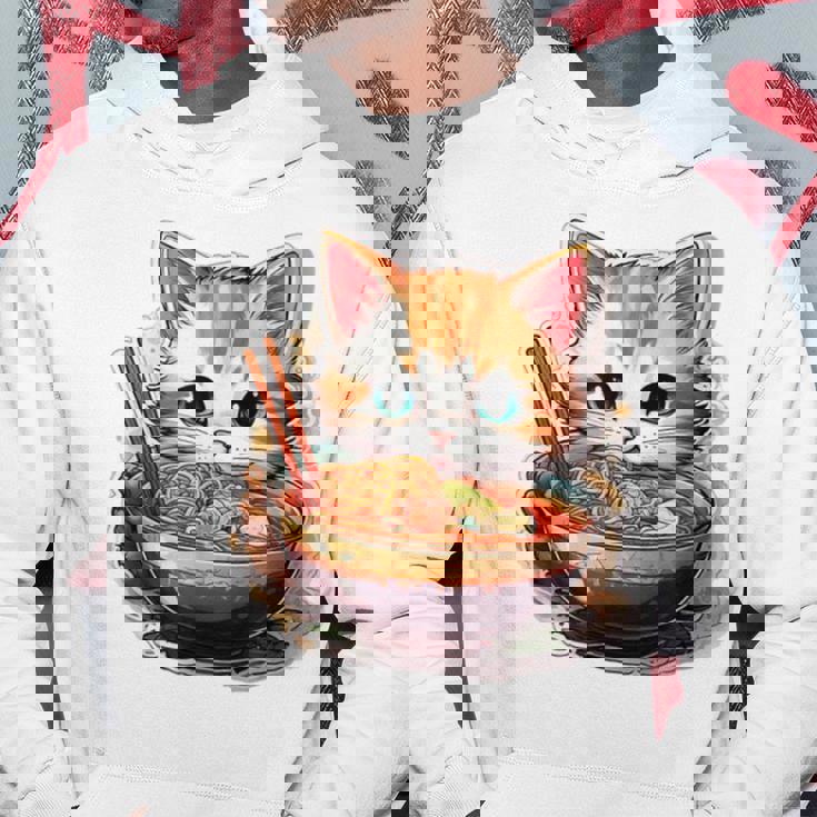 ラーメンを食べている子猫 パーカー 面白い贈り物