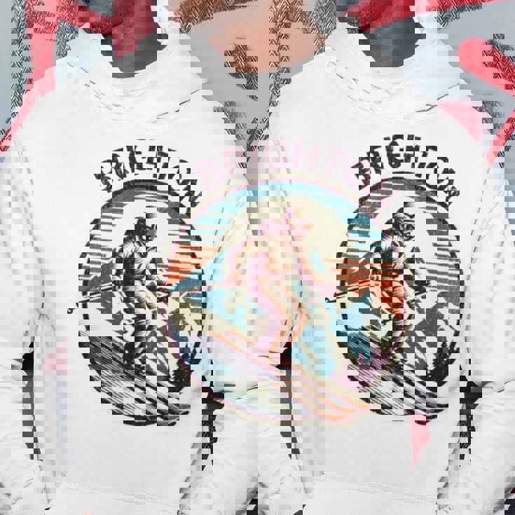 レトロ ヴィンテージ ブライトン ユタ スキー リゾート ウィンタースキー 長袖tシャツ パーカー 面白い贈り物