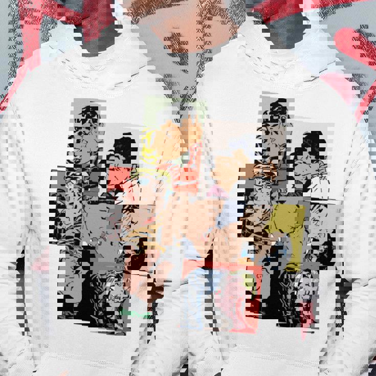 レトロコミックキス、コラージュ、ビンテージポップアートキスコミックスタイル 長袖tシャツ パーカー 面白い贈り物