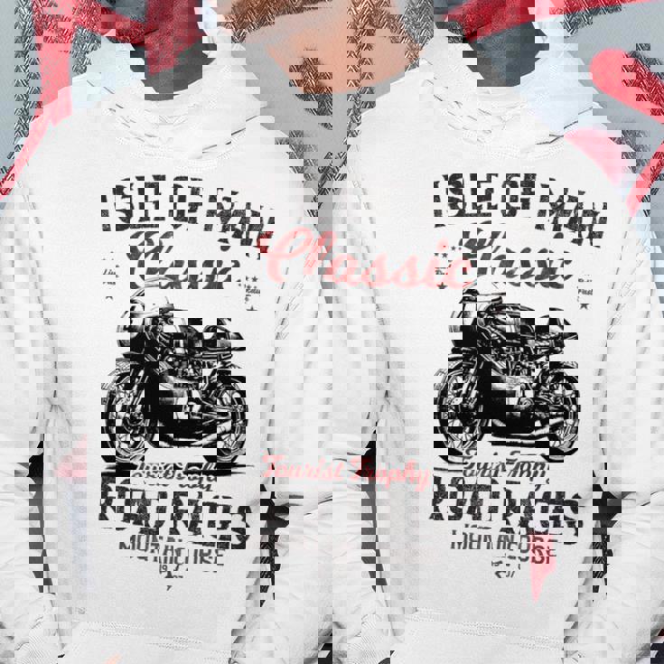 レトロマン島ttレースヴィンテージバイクレース 長袖tシャツ パーカー 面白い贈り物