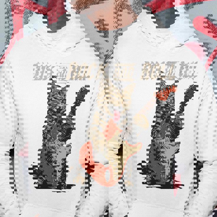 ロックンロール ギター 猫 ビンテージ Rock ギタリスト 猫 長袖tシャツ パーカー 面白い贈り物