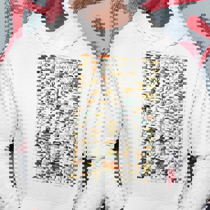 ヴィンテージ キノコ チャート イラスト キノコ モレルハンター パーカー 面白い贈り物