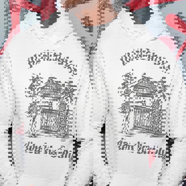 ヴィンテージ ハワイアン フラティキ トロピカル アロハ バイブ レトロ アイランド パーカー 面白い贈り物