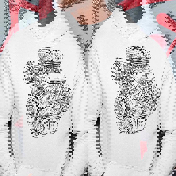 ヴィンテージエンジンブロック – メンズカー&メカニックガレージグラフィック パーカー 面白い贈り物