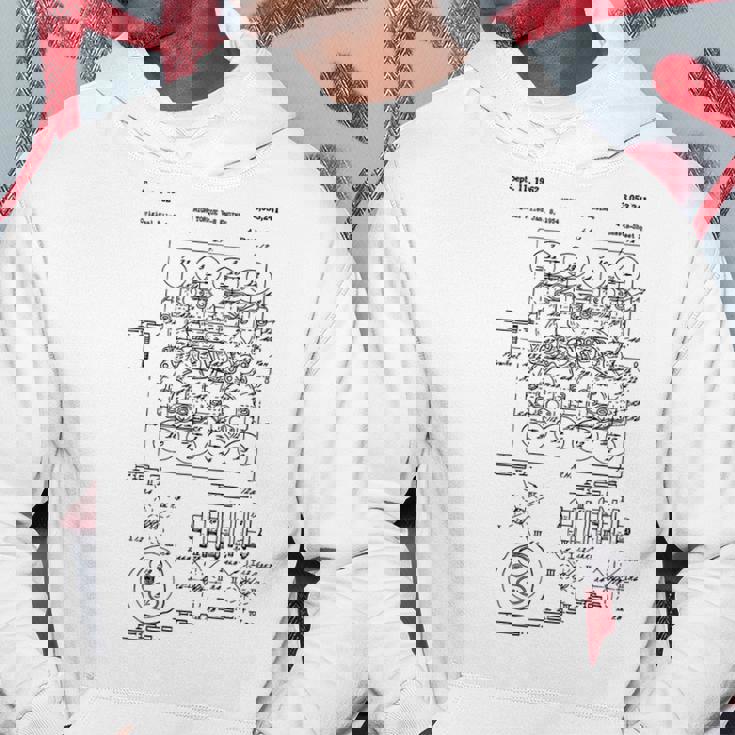 ヴィンテージエンジンブロックの青写真図–メンズカーグラフィック パーカー 面白い贈り物