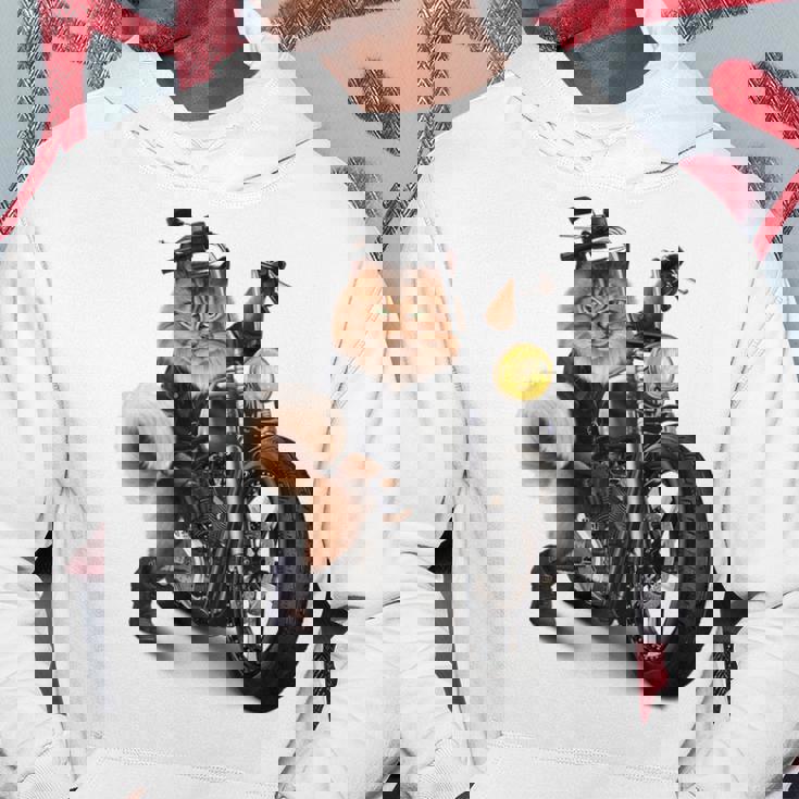 三毛猫 オレンジ猫 ねこ バイク バイカー パーカー 面白い贈り物