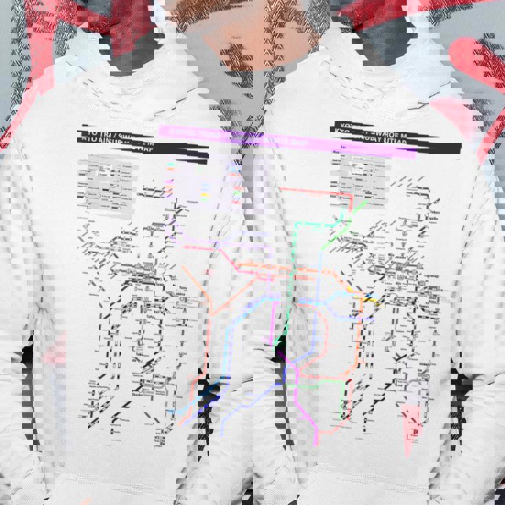 京都日本地下鉄鉄道おみやげ路線図 パーカー 面白い贈り物