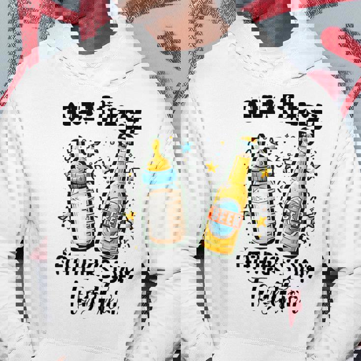 初めての父の日一緒に面白いお父さんと赤ちゃん パーカー 面白い贈り物