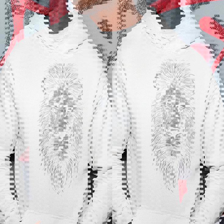 動物愛好家のための雄大なライオンポートレートグラフィックデザイン。 長袖tシャツ パーカー 面白い贈り物