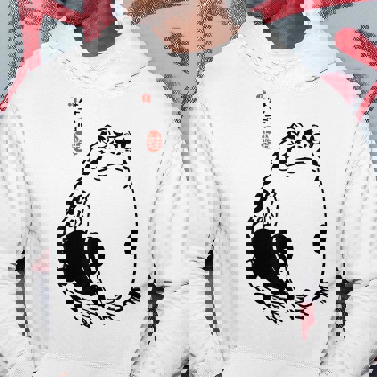 和風カエル漢字ミニマリストアート パーカー 面白い贈り物