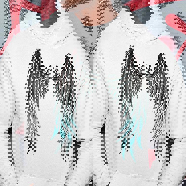 天使の羽 バックプリント パーカー 面白い贈り物