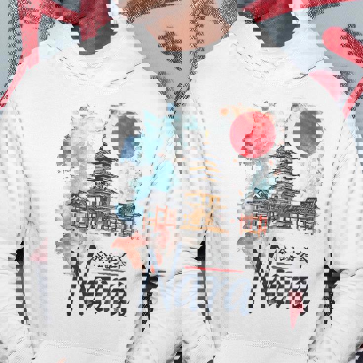 奈良 日本 市街地 旅行 お土産 和 水彩 行楽 パーカー 面白い贈り物