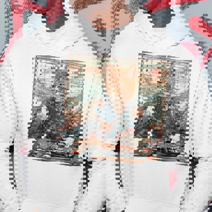 寿司好き ヴィンテージ 子猫 伝統 日本の芸術 猫 長袖tシャツ パーカー 面白い贈り物