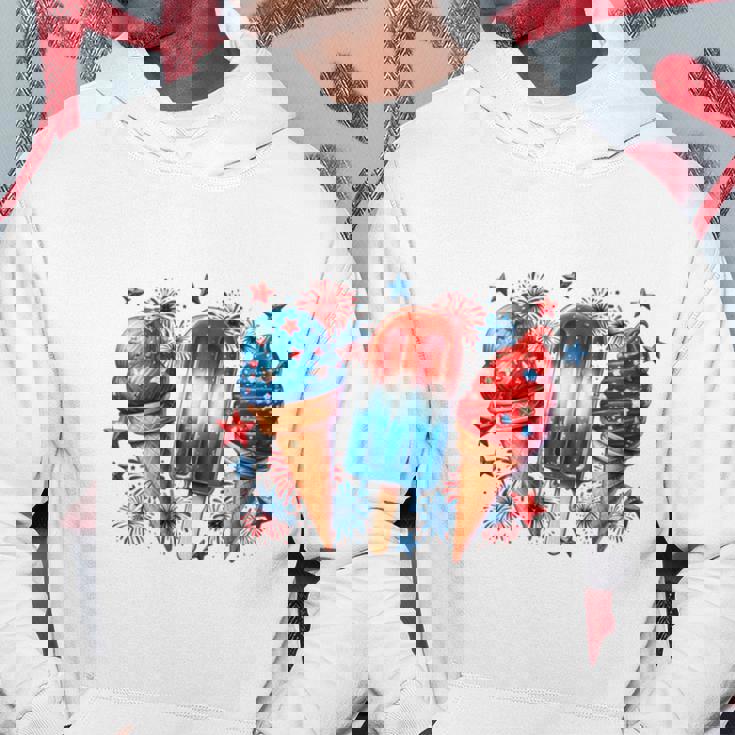 少年 赤 白 青 アメリカ国旗 7月4日 アイスキャンディー 愛国的 長袖tシャツ パーカー 面白い贈り物