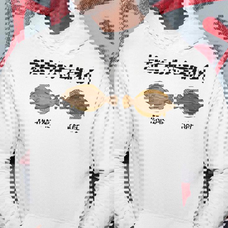 左ヒラメに右カレイ Hirame Karei 魚好き 願掛け 釣り好き 海釣り 趣味 おもしろ ネタ 趣味釣り 船 釣り パーカー 面白い贈り物