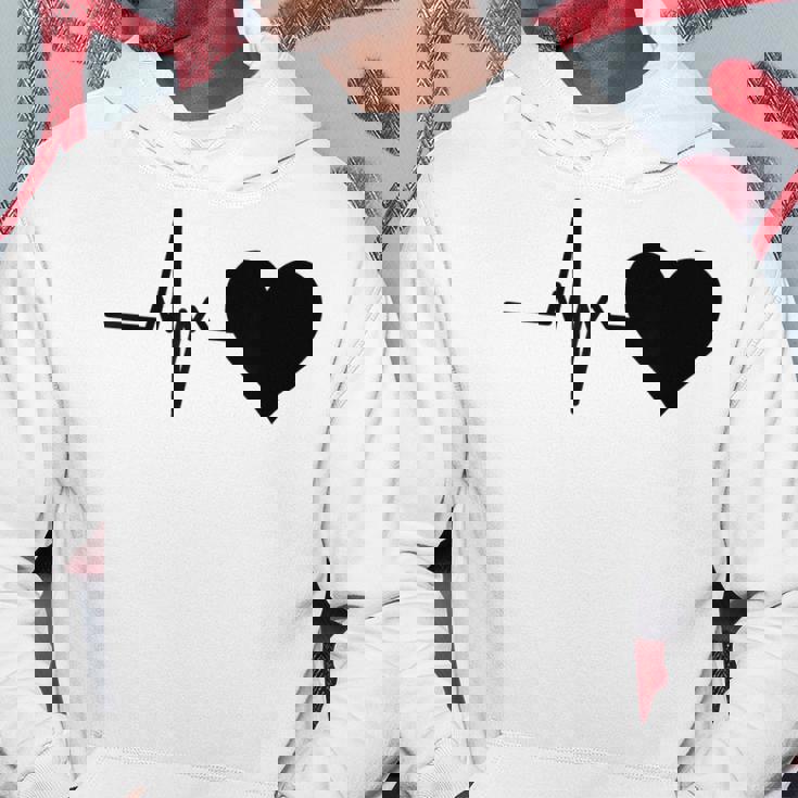 心電図のパターン ハートカラー ブラック パーカー 面白い贈り物