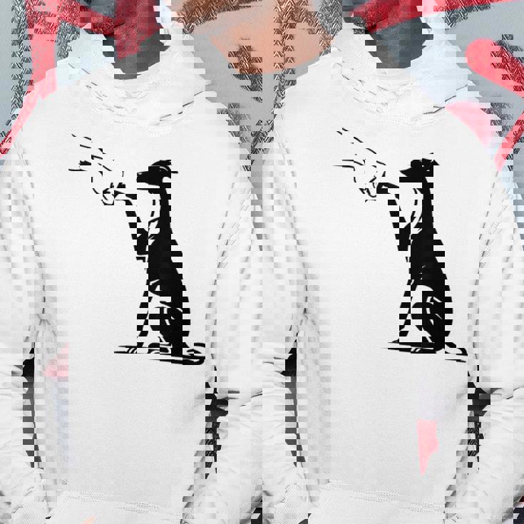 手を持つかわいいウィペット、ウィペットのママ パーカー 面白い贈り物