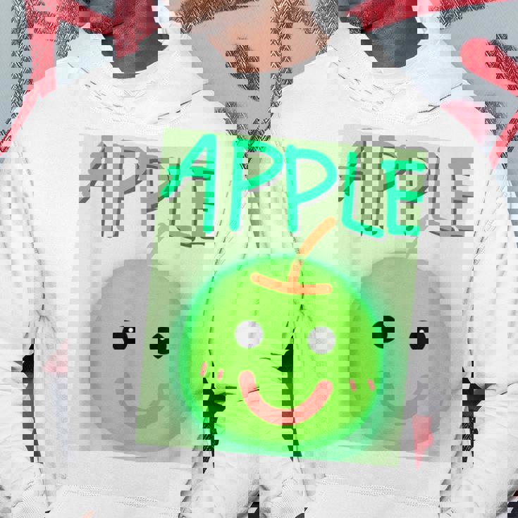 日本 りんご 青りんご かわいい 笑顔 パーカー 面白い贈り物