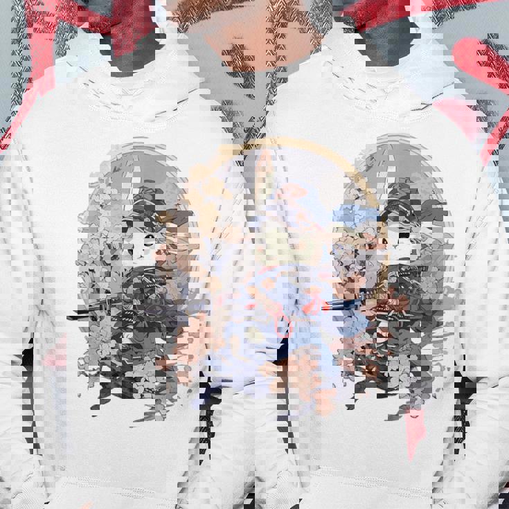 日本美術 うさぎ 忍者 浮世絵 アニメ風 侍うさぎ パーカー 面白い贈り物