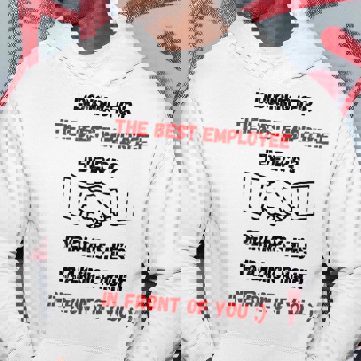 最高の雇用主をあなたの目の前で探しているデザイン パーカー 面白い贈り物