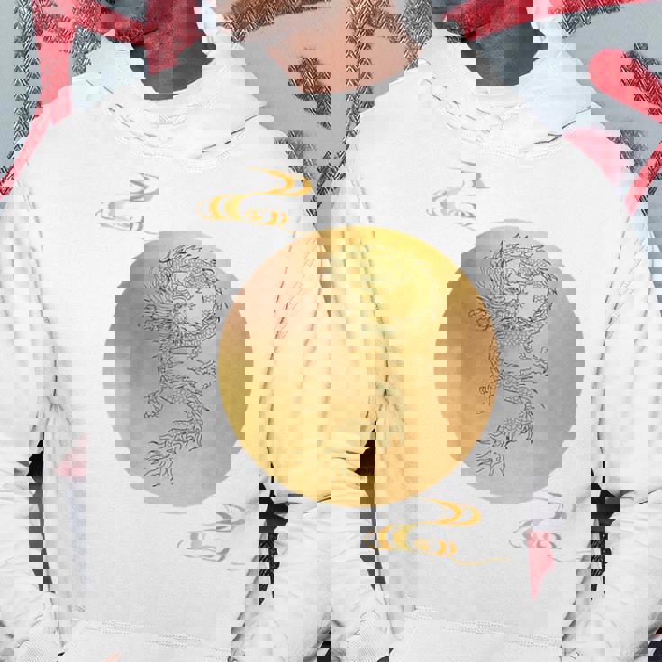 月と龍 満月 龍 パーカー 面白い贈り物