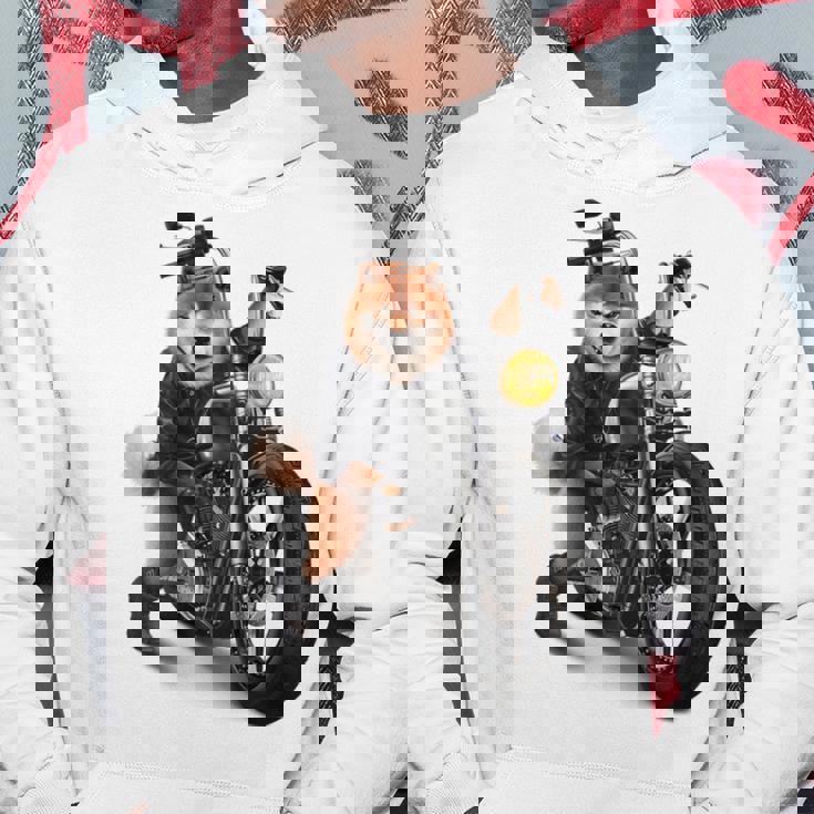 柴犬 いばけん 犬 バイク バイカー パーカー 面白い贈り物