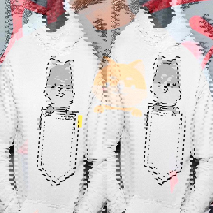 柴犬 しばいぬ 子柴 柴犬子犬 ワンポイント ポケット デザイン かわいい おもしろ 可愛い 犬飼い 犬好き パーカー 面白い贈り物