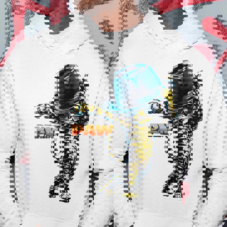 決めポーズの猫イラスト Pawの文字が光るダンス風デザイン パーカー 面白い贈り物