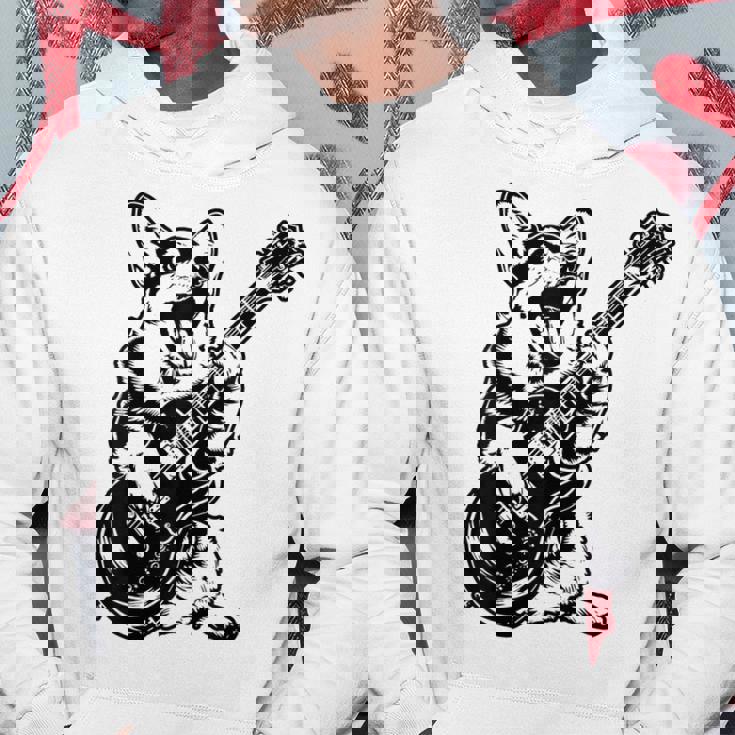 犬 ギタリスト ギター ペンブローク ウェールズ コーギー パパ ママ パーカー 面白い贈り物