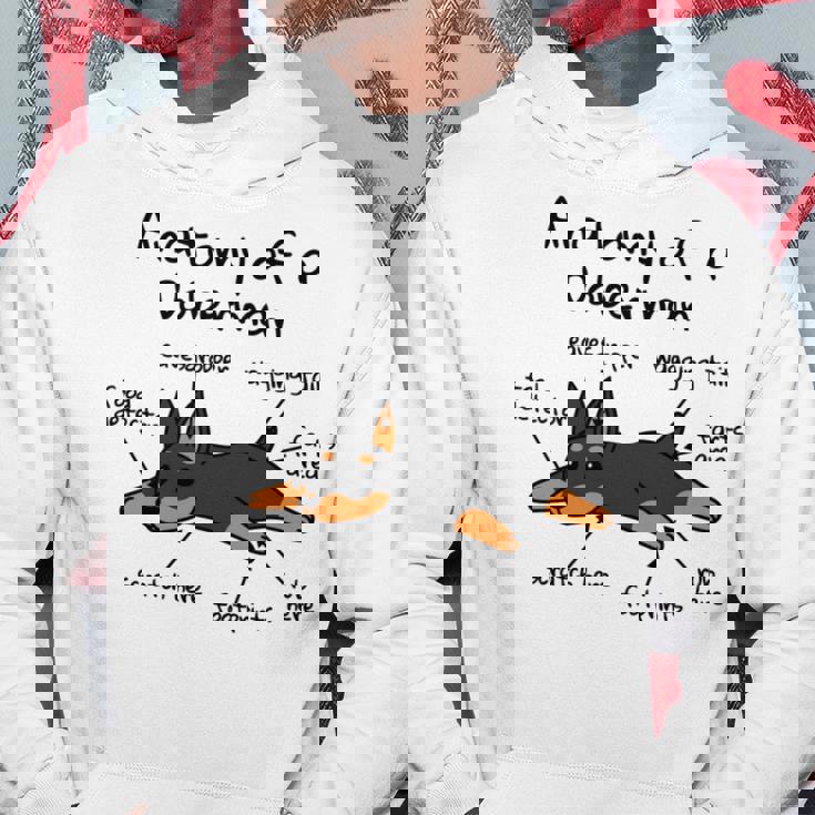 犬の解剖学ドーベルマン犬 長袖tシャツ パーカー 面白い贈り物