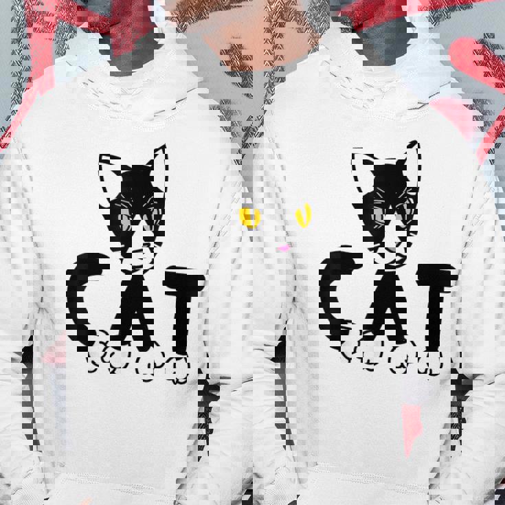 猫 子猫 ハチワレ モノトーン 白 黒 かわいい ユニーク パーカー 面白い贈り物