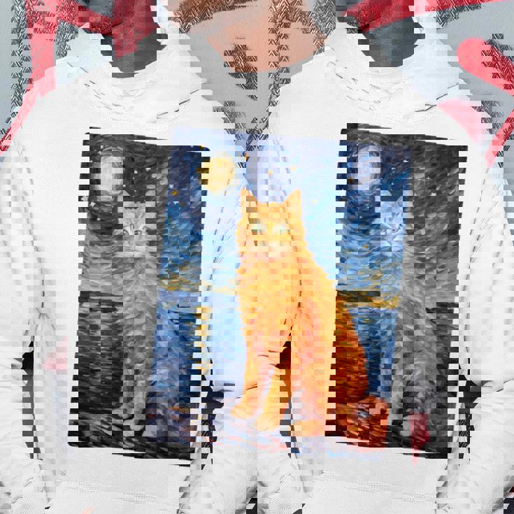 猫のポートレートオイル印刷甘い子猫 長袖tシャツ パーカー 面白い贈り物