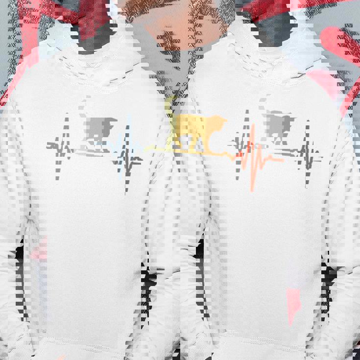 猫心電図心拍オールドスクールルックアニマル 長袖tシャツ パーカー 面白い贈り物