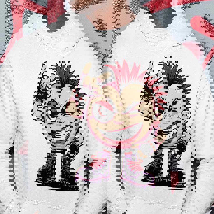 生意気なパンクロックロッカー イロとブーツ付き 面白いパンク 長袖tシャツ パーカー 面白い贈り物