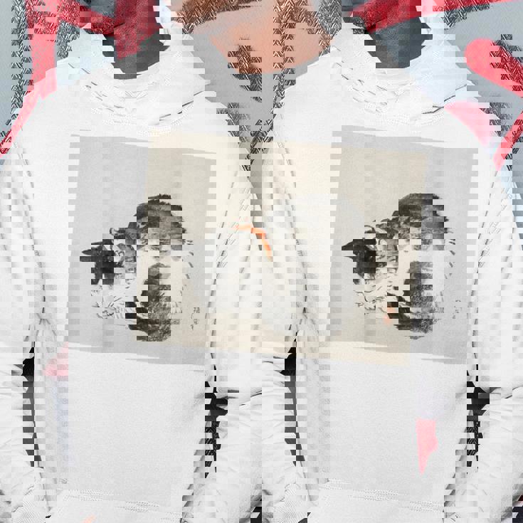 眠れる猫 子猫 このばいれい 日本 美術 絵画 かわいい 墨 パーカー 面白い贈り物