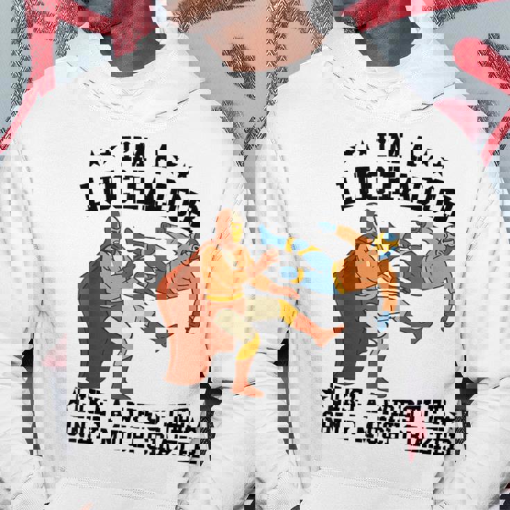 私はレスラーのようなルチャドールだけだ もっとクレイジーなルチャ・リブレ パーカー 面白い贈り物