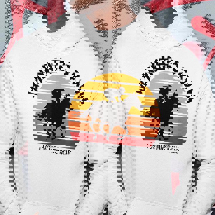 競馬ファンや馬好きの方にお勧め 勝者の走り オシャレな競馬イラスト パーカー 面白い贈り物