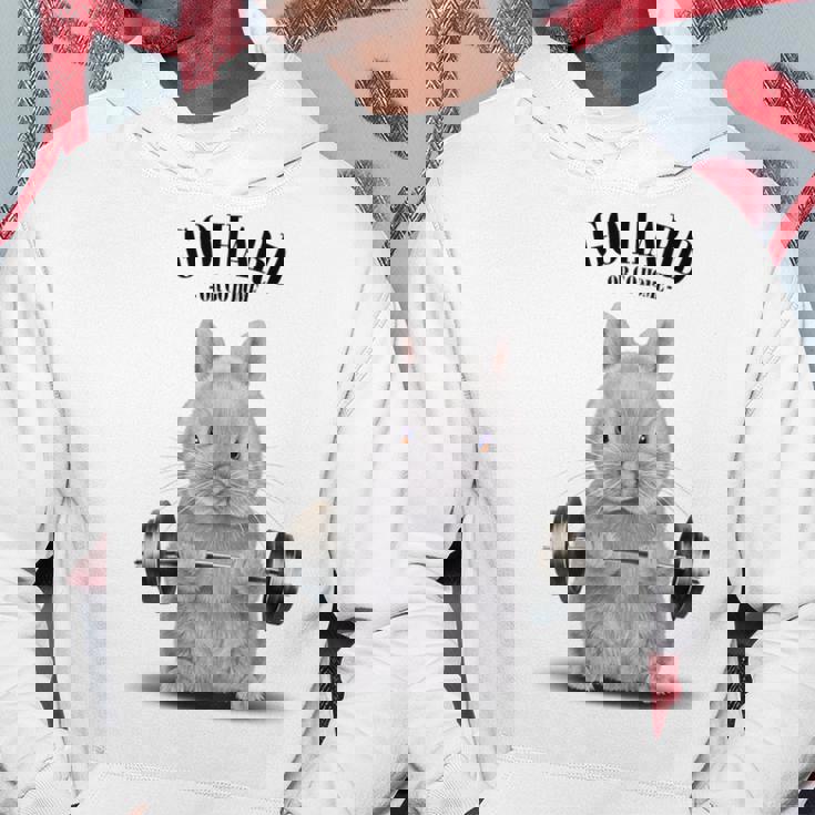 筋トレ ジム やる気がないなら家に帰れ ネザーランドドワーフ ウサギ ホワイト パーカー 面白い贈り物