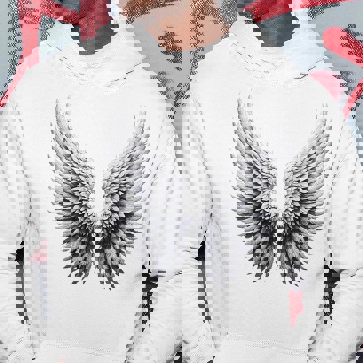 背中には白い天使の羽 パーカー 面白い贈り物