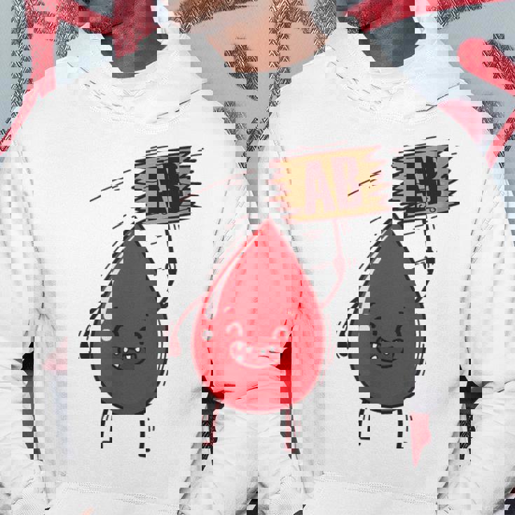 血液型 Ab 血液ドロップ シールドハート付き パーカー 面白い贈り物