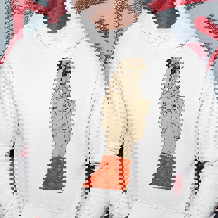 赤いふんどしの立っている男性 エゴン・シーレ作 1914 長袖tシャツ パーカー 面白い贈り物