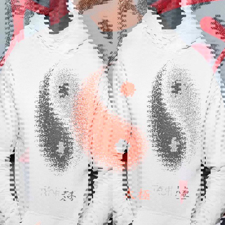 陰陽太極拳アート、背中にプリント パーカー 面白い贈り物