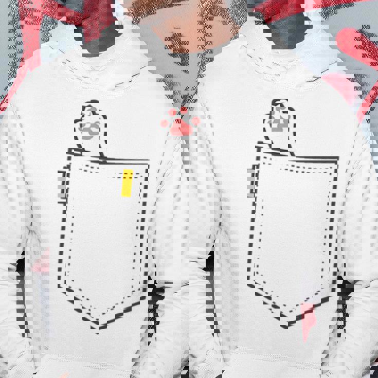 隠れネコ ねこ 猫 隠す 猫好き 猫の足 猫足 肉球 白猫 ワンポイント ポケット デザイン かわいい おもしろ パーカー 面白い贈り物