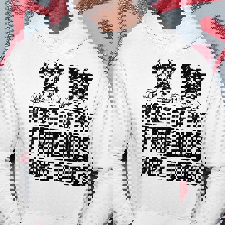 面白い 私の友達のほとんどは犬です ミニチュアシュナウザー パーカー 面白い贈り物