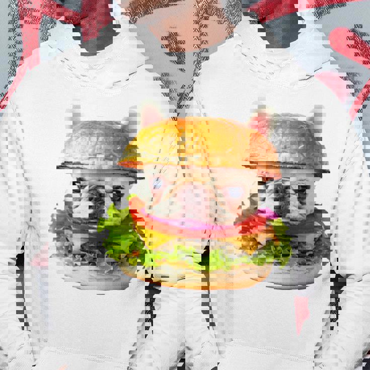 面白いtシャツ フレンチブルドッグ 犬 ハンバーガー メンズ グッズ かわいい おもしろ 面白い 服 ネタ 長袖tシャツ パーカー 面白い贈り物